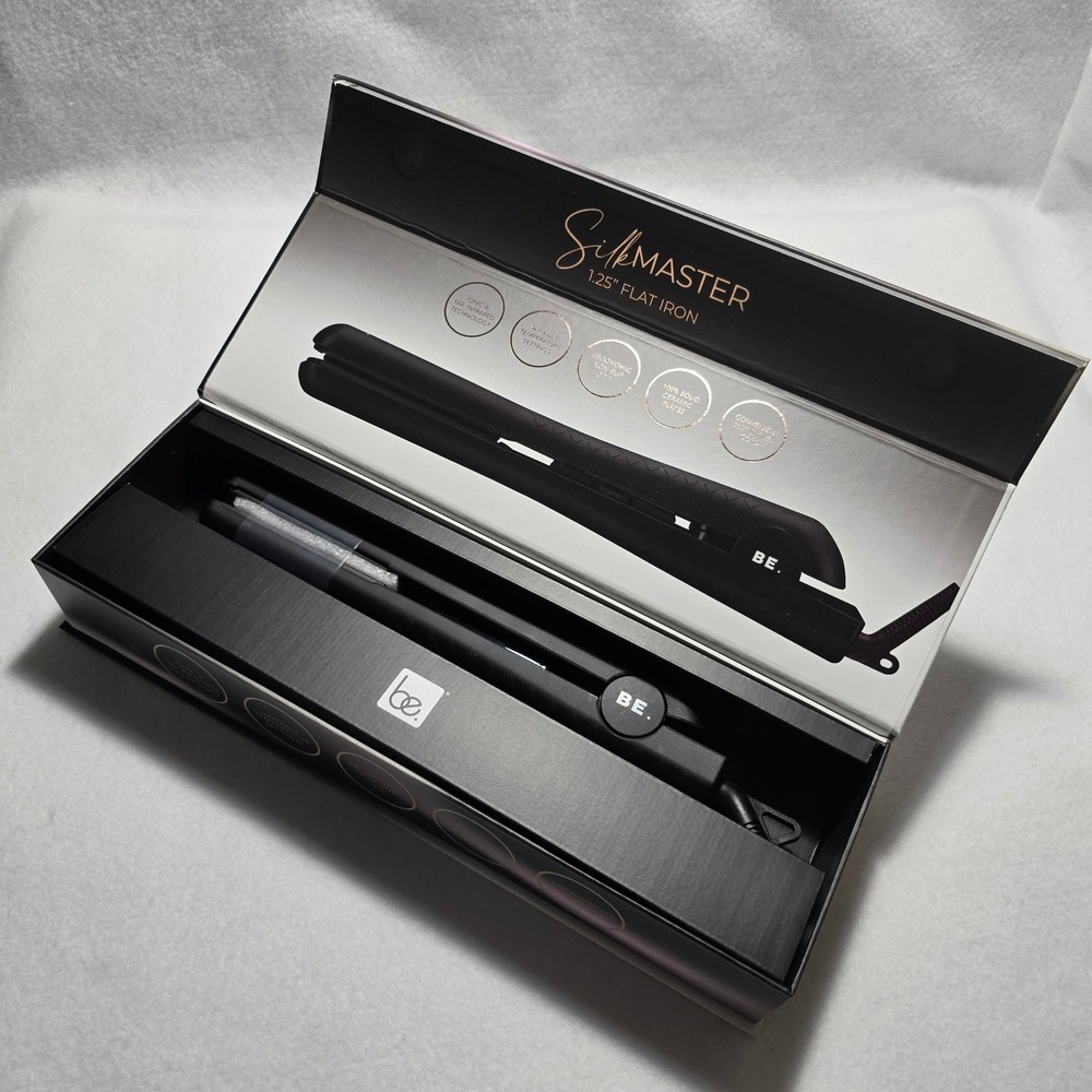 BE. SilkMaster 1.25" Ceramic Flat Iron Hair Straightener Black BE-FI-BLK-TC